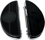 Drag Specialties Vintage Half Moon Style Floorboards For Harley Davidson FLD 1690 2012-2013 - Black Chrome