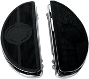 Drag Specialties Vintage Half Moon Style Floorboards For Harley Davidson FLD 1690 2012-2013 - Black Chrome