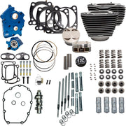 S&S Cycle 132" Power Package For Harley Davidson FLHTCUTG 1750 2017-2018 - Highlighted Fins/Wrinkle Black