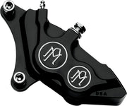 Performance Machine Four Piston Differential-Bore Caliper For Harley Davidson FLD 1690 2012-2013 Front Left - Aluminum Black