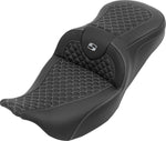 Saddlemen RoadSofa Seat For Harley Davidson FLH 1868 ABS 2021 Dragon Stitch - Black/Silver