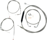 LA Choppers Standard Stainless Braided Handlebar Cable/Brake Hose Kit For Harley Davidson FLSTC1584 2007-2011 45.5 cm - 51 cm (18" - 20") - Clear-Coated