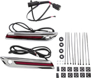 Ciro LED Saddlebag Hinge Covers For Harley Davidson FLH 1868 ABS 2021 - Chrome/Red