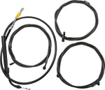 LA Choppers Complete Midnight Braided Handlebar Cable/Brake Hose Kit For Harley Davidson FLHR 1750 ABS 2021-2022 30.5 cm - 35.5 cm (12" - 14") - Black/Clear-Coated