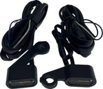 Drag Specialties LED Handlebar Marker Lights For Harley Davidson XL 1200 C 2004-2013 Black Matte Smoke