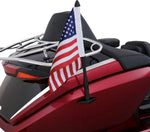 Show Chrome Folding Flag Pole with US Flag For Honda GL 1800 ABS 2021-2023 - Black