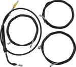 LA Choppers Complete Black Vinyl Braided Handlebar Cable/Brake Hose Kit For Harley Davidson FLHR 1750 ABS 2021-2022 - Black/Clear-Coated