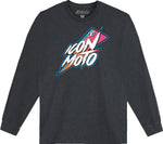 Icon Mens Adult Rad Dawn Long-Sleeve T-Shirt - Blue Heather Charcoal Orange Pink White