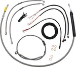 LA Choppers Handlebar Cable/Brake Hose Kit For Harley Davidson FLDE 1750 ABS 2018-2020 30.5 cm - 35.5 cm (12" - 14") Low Rider - Clear-Coated