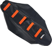 Moose Racing Ribbed Seat Cover For KTM SX65 2009-2015 - Black Cover Orange Ribs