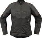 Icon Womens Overlord3 Leather Jacket - Black