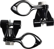 Ciro Standard Engine Guard Highway Peg Hingeless Mounting Clamp Kit - Black