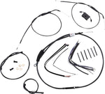 Burly Extended Sportster ABS Handlebar Cable & Hose Kit For Harley Davidson XL 1200 C 2014-2020 30.5cm (12") - Black