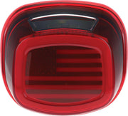 Kuryakyn Tracer US Flag LED Tail Light With License Plate Light For Harley Davidson FLH 1868 2021 Red