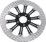 Performance Machine Two Piece Brake Disc For Harley Davidson FLD 1690 2012-2013 Front 13" - Black Silver