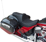 Drag Specialties Forward Positioned Predator III Seat For Indian Chief 111 2014-2020 Black Stitching Double Diamond - Black