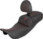 Saddlemen Extended Reach RoadSofa Tri Gripper Seat For Harley Davidson FLH 1868 ABS 2021 - Black/Red