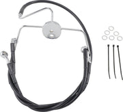 Drag Specialties Extended Length Vinyl Brake Hose Kit For Harley Davidson FLHR 1340 1994-1998 +10.2 cm Front - Black
