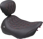 Mustang Wide Tripper Solo Seat With Backrest For Harley Davidson FLHX 1923 2024-2026 - Black/Red