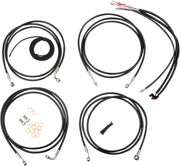 LA Choppers Complete Black Vinyl Braided Handlebar Cable/Brake Hose Kit For Harley Davidson FLHR 1690 ABS 2015 30.5 cm - 35.5 cm (12" - 14") - Black/Clear-Coated