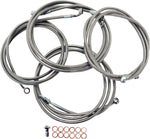 LA Choppers Standard Stainless Braided Handlebar Cable/Brake Hose Kit For Harley Davidson FLHRC 1690 ABS 2014 45.5 cm - 51 cm (18" - 20") - Clear-Coated