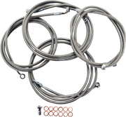 LA Choppers Standard Stainless Braided Handlebar Cable/Brake Hose Kit For Harley Davidson FLHRC 1690 ABS 2014 38 cm - 43 cm (15" - 17") - Clear-Coated