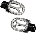 Moose Racing Qualifier Foot Pegs For Yamaha PW50 2001-2025 - Black/Chrome