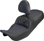 Saddlemen Roadsofa Carbon Fibre Seat For Harley Davidson FLH 1868 ABS 2021 Carbon Fiber Weave - Black/Blue