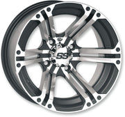 ITP SS212 Alloy Wheel For Polaris 455 4X4 1999 Fits Front Or Rear 12x7" - Black/Clear-Coat/Silver