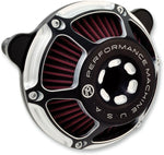 Performance Machine Max HP Air Cleaner Kit For Harley Davidson XL 1200 C 1996-2020 - Contrast Cut⢠Silver