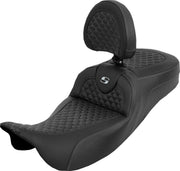 Saddlemen Dragon Scale Stitch Extended Reach RoadSofa Seat For Harley Davidson FLH 1868 ABS 2021 Dragon Stitch/Gripper - Black/Silver