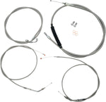 LA Choppers Standard Stainless Braided Handlebar Cable/Brake Hose Kit For Harley Davidson XL1200C 2004-2006 38 cm - 43 cm (15" - 17") - Clear-Coated