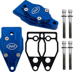 S&S Cycle Billet Head Breather For Harley Davidson FLD 1690 2014-2016 - Blue Anodized