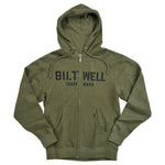 Biltwell Mens Adult Stencil Zip Hoodie - Olive