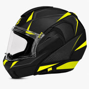 Spada Vortex Ion Flip Front Motorcycle Helmet - Black/Fluro Yellow