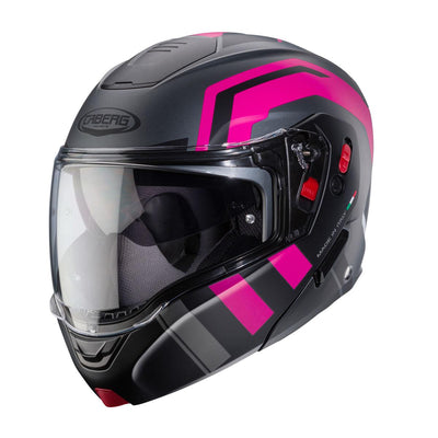 Caberg Horus X Road Matt Gun Metal Fuchsia Black Helmet
