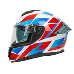 Spada Blade Sabre Full Face Motorcycle Helmet - White/Blue/Red