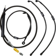 LA Choppers Standard Midnight Braided Handlebar Cable/Brake Low Rider Hose Kit For Harley Davidson FLDE 1750 ABS 2018-2020 38 cm - 43 cm (15" - 17") - Black/Clear-Coated