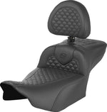 Saddlemen Roadsofa Scallop Stitch Seat With Backrest For Harley Davidson FLHX 1923 2024-2026 - Black