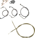 LA Choppers Standard Stainless Braided Quick Connect Handlebar Cable/Brake Hose Kit For Harley Davidson FLDE 1750 ABS 2018-2020 30.5 cm - 35.5 cm (12" - 14") - Clear-Coated