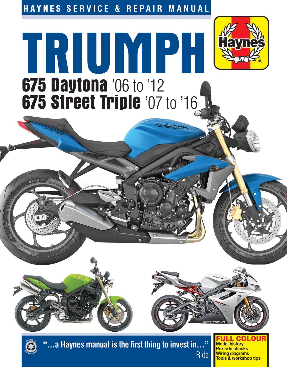 Haynes Service Manual For Triumph Daytona 675 2006-2012 – Ghostbikes