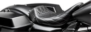 LE Pera Bare Bones Solo Seat For Harley Davidson FLHR 1584 2008-2011 Diamond Stitch - Black