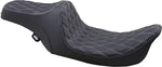 Drag Specialties Double Diamond Predator III Seat For Harley Davidson FLHR 1340 1997-1998 - Black Silver