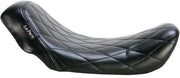 LE Pera Bare Bones Solo Seat For Harley Davidson FLD 1690 2012-2013 Diamond Stitch - Black