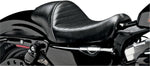 LE Pera Stubs Cafe Seat For Harley Davidson XL1200C 2004-2020 Pleated - Black