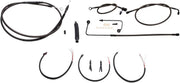 LA Choppers Complete Midnight Braided Handlebar Cable/Brake Hose Kit For Harley Davidson FLS 1690 2016-2017 30.5 cm - 35.5 cm (12" - 14") - Black/Clear-Coated