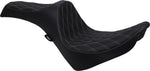 Drag Specialties Predator III Double Diamond Seat For Harley Davidson FLDE 1750 2018-2020 - Black Silver