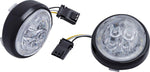 Ciro LED Fang Front Signal Light Inserts with Bezel For Harley Davidson FLD 1690 2012-2013 Black Clear
