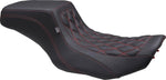 Mustang Double Diamond Squareback Seat For Harley Davidson FLHX 1923 2024-2026 - Black/Red