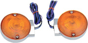 Drag Specialties Replacement Touring Turn Signals For Harley Davidson FLHR 1340 1994-1998 Front Chrome Amber